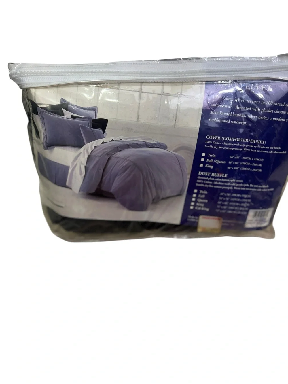 HAWTHORNE HILL Soho Purple Velvet King Duvet Cover 100% Cotton New